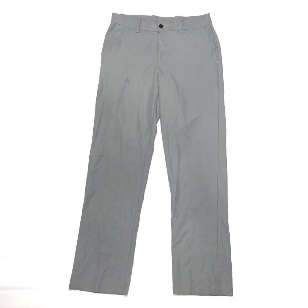 Snake Eyes Gray 100% Polyester Flat Front Straight Leg Golf Pants Mens 30x32